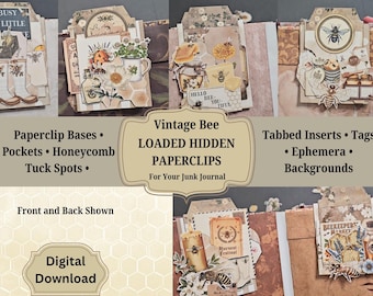 Vintage Bee Hidden Paperclip Kit | Junk Journal Ephemera (Digital Download)