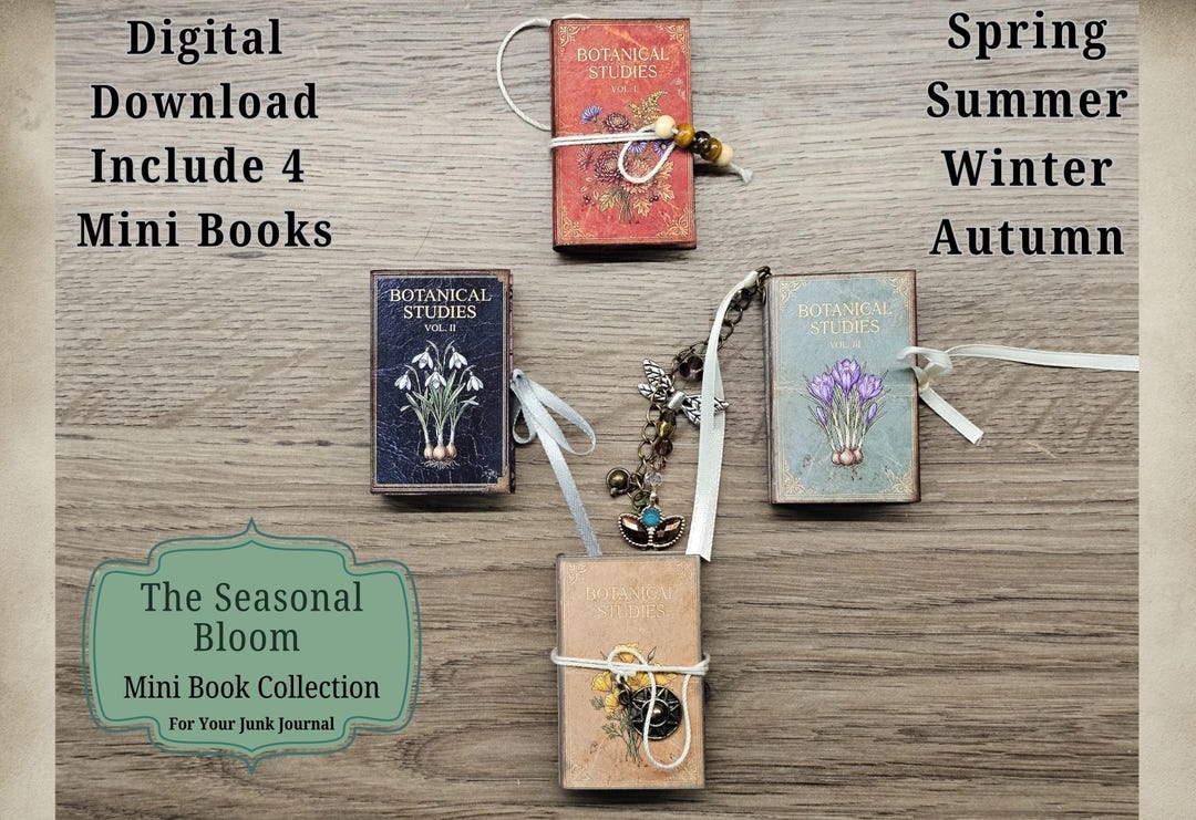 The Seasonal Bloom Mini Book Collection – Floral Ephemera, Miniature ...