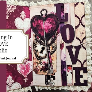 Printable Junk Journal Folio Kit, Romantic Wings Theme, Pockets, Ephemera (Digital Download)