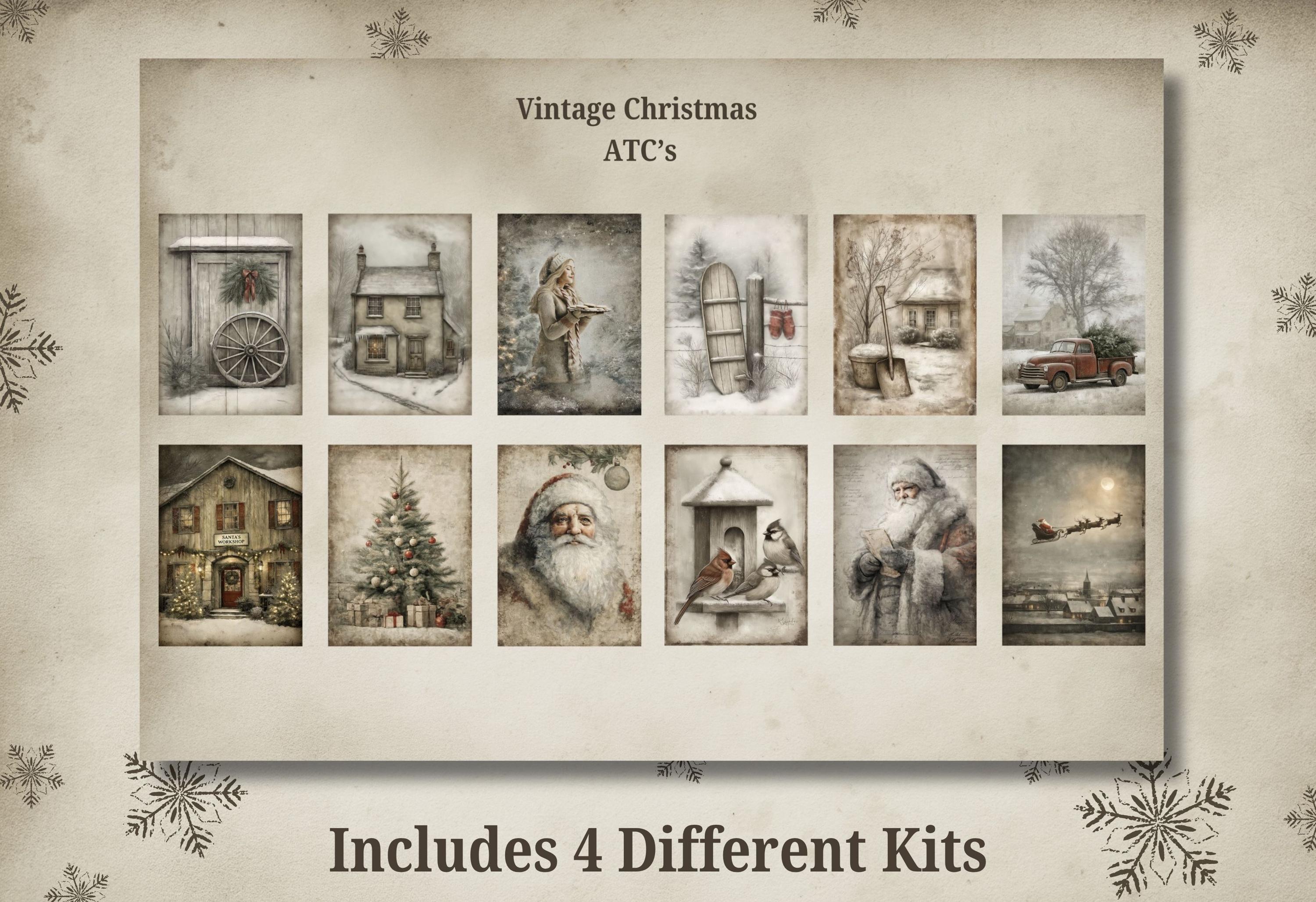Vintage Christmas Junk Journal Kit, Rustic Farmhouse Style (digital ...