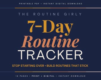 7-Day Routine Tracker | Habit Planner | Weekly Checklist | Digital Download | Printable PDF
