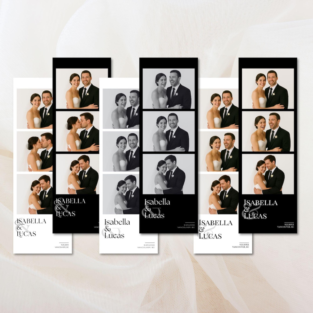 Photo Booth Framelayout 30+ Black & White Photobooth Templates | Modern Minimal 2x6 Strip ...