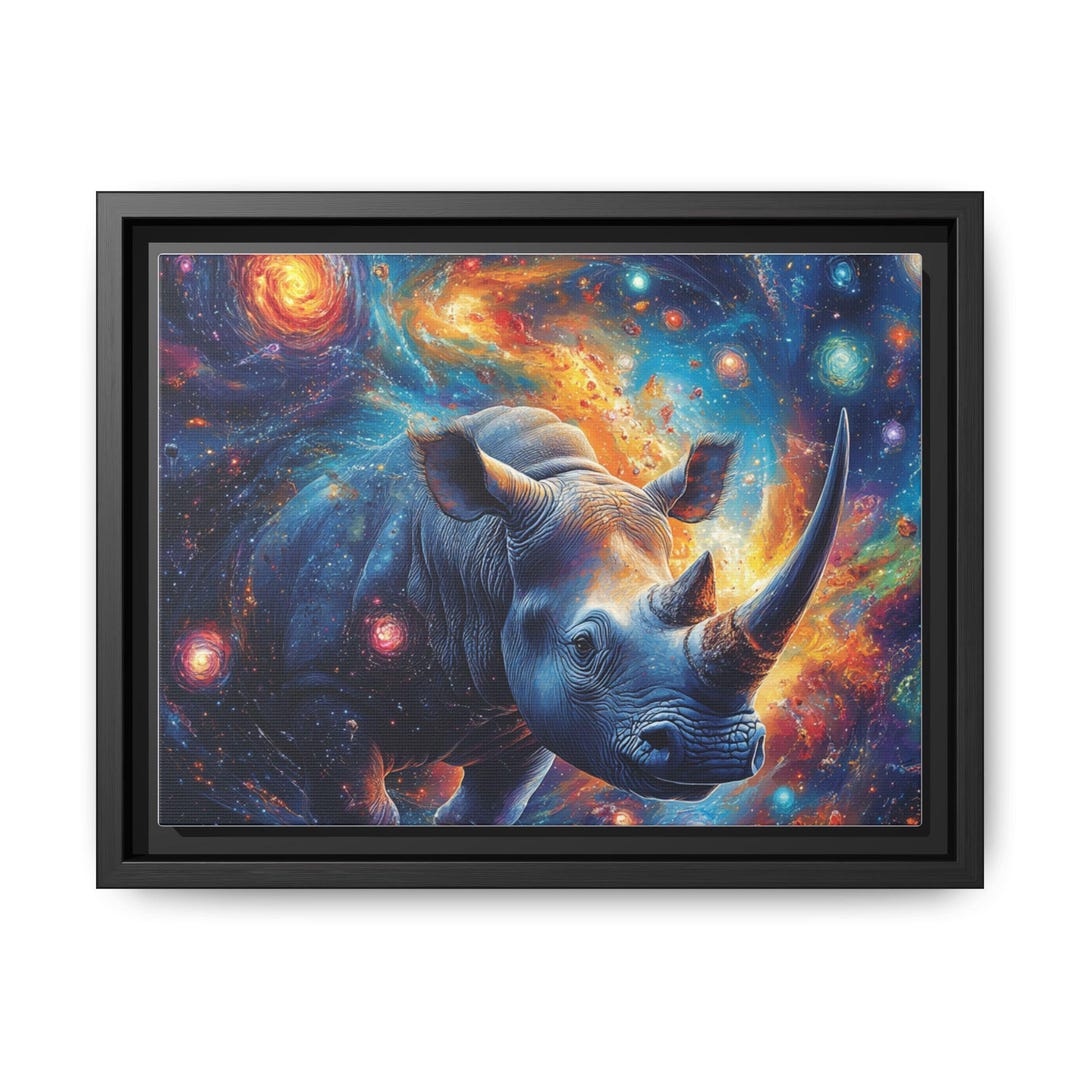Cosmic Rhino Framed Canvas Print: Galaxy Theme Wall Art - Etsy