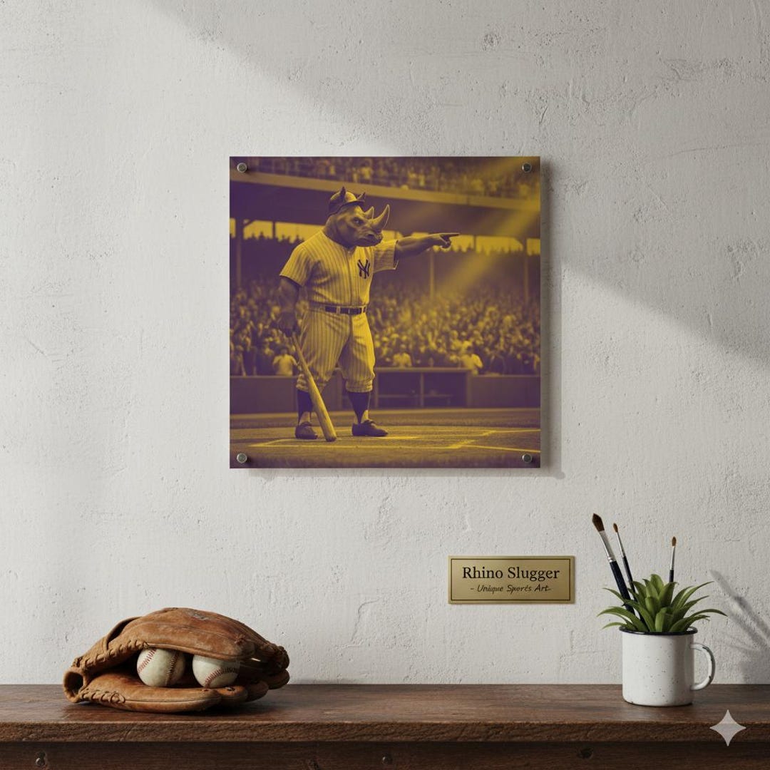 Silk Poster, Babe Ruth Pointing Right Mustard Yellow - Rhino Sports ...