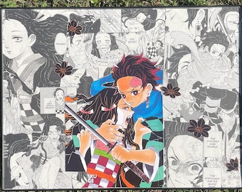 9x12 Upcyled Manga Collage Frame