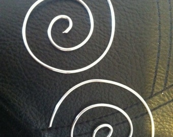 Silver Spiral Earrings