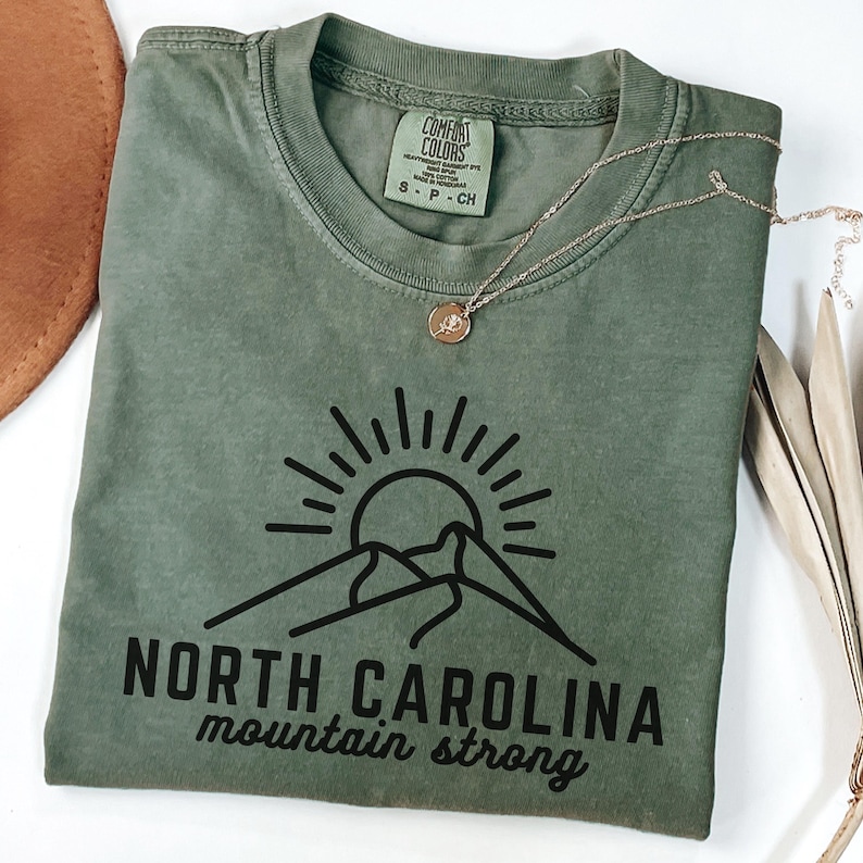 North Carolina Mountain Strong Comfort Colors® T-Shirt Moss
