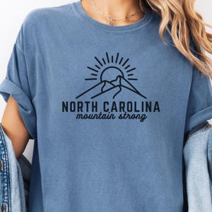North Carolina Mountain Strong Comfort Colors® T-Shirt Blue Jean