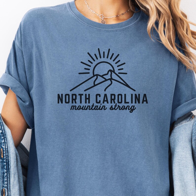 North Carolina Mountain Strong Comfort Colors® T-Shirt Blue Jean