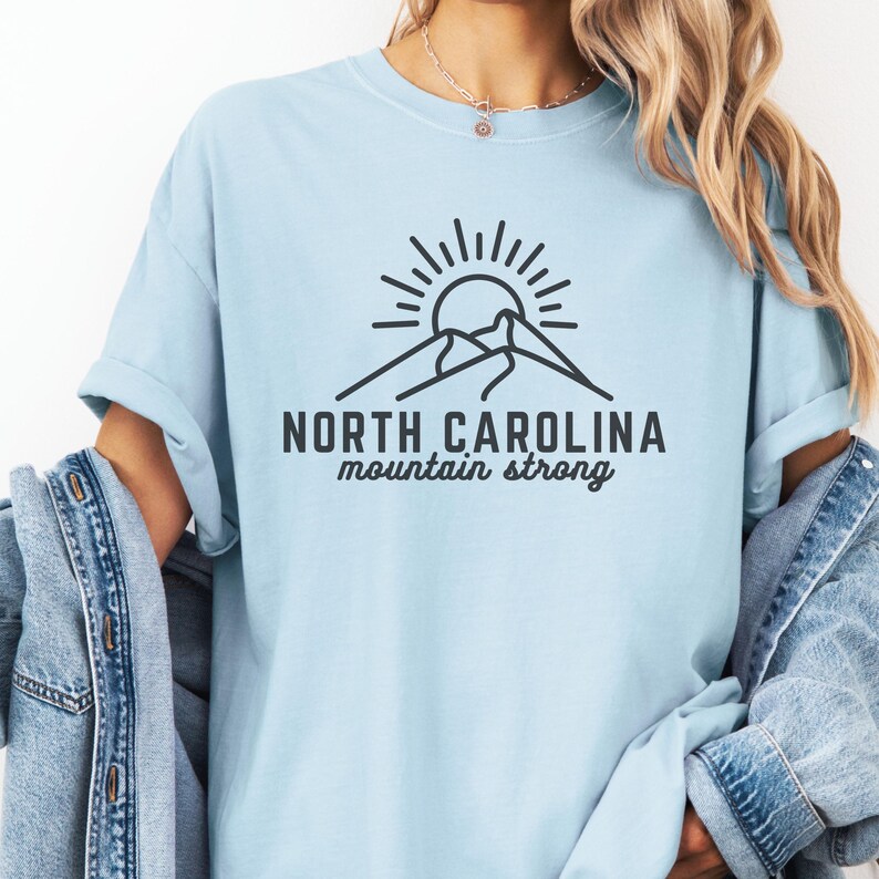 North Carolina Mountain Strong Comfort Colors® T-Shirt Chambray