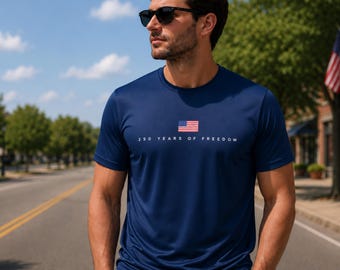 250 Years of Freedom Performance Shirt | Patriotic Sport Tek ST350 Tee | 4th of July Shirt | Moisture Wicking American Tee | USA 2026