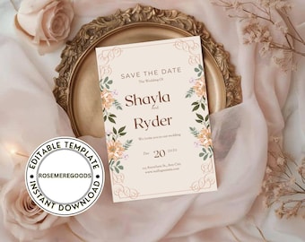 Wedding Reception Invitation: Elegant Printable Template (Digital Download)