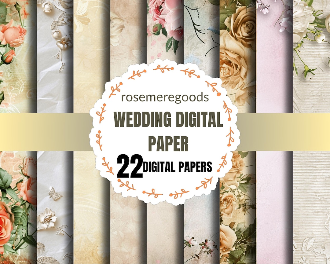 Wedding Digital Paper Pack | Neutral Texture Backgrounds (digital ...