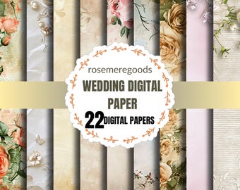 Wedding Digital Paper Pack | Neutral Texture Backgrounds (Digital Download)