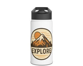50 Staaten Wasserflasche – 907 Ml Edelstahl, Mit Lasergravierten USA-Karte & 2 Sets Aufkleber, Isoliert, Für Reise-Tracker & Roadtrips