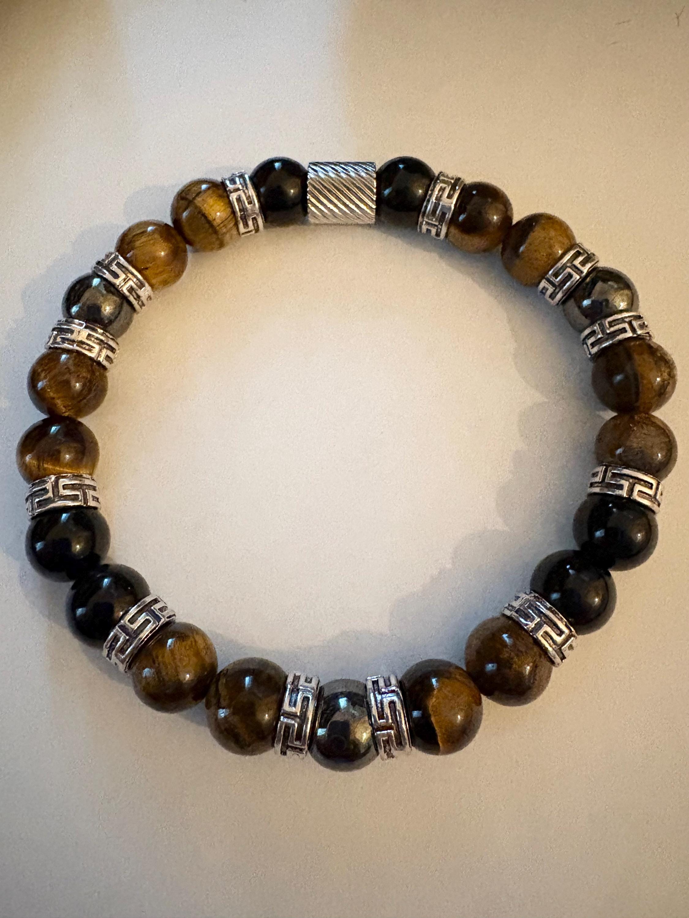Heren armband Groene aventurijn Zwarte obsidiaan | Heren armbanden