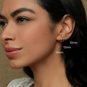 Gros câlins en plaqué or 18 carats sur argent 925, créoles empilables en argent sterling, boucles d'oreilles superposées, créoles de tous les jours, cadeau pour elle