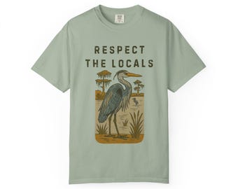 Respectez les habitants - T-shirt héron bleu