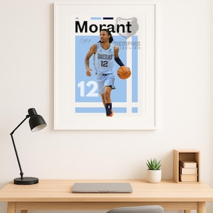 Ja Morant Poster, Memphis Grizzles Poster, Sports Poster, Basketball Poster, Sports Printable Poster, Basketball Wall Art