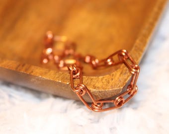 Bracelet chaîne en cuivre à maillons