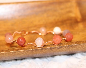 Pulseira de ágata e cobre do Botswana