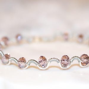 Light Amethyst & Silver Wave Bracelet