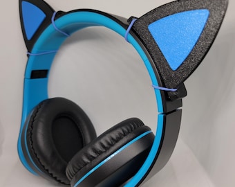 3D Printed Cat Ears for Headphones | Custom Gamer Headset Ears | Streamer Accessory