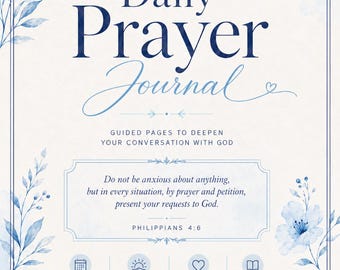 Daily Prayer Journal Women | 52-Week Christian Devotional Printable | Morning Evening Prayer Prompts | Guided Scripture PDF Download