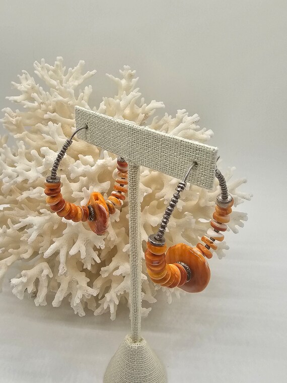 Spiny Oyster Post Double Hoop Earring main image 1