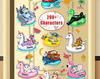 200+ Disney characters Summer Cruise magnet, Swimming floats Mickey & friends, Custom 1st Cruise Magnet, Disney Family Cruise Magnet