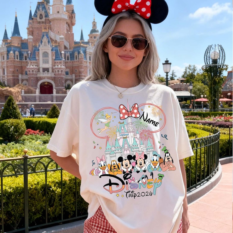 Personalized Disney Trip 2026 shirt, Disneyland 2026 Family Matching Shirts, Mickey & friends Tee, Family Vacation Shirts, Magic Kingdom image 1