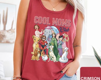 Comfort Colors Retro Disney Cool Mom Clubs Tank Top, Funny Mom Tank Top, Disney Moms Tank Top, Best Mom Ever Tank, Vacation Tank Top