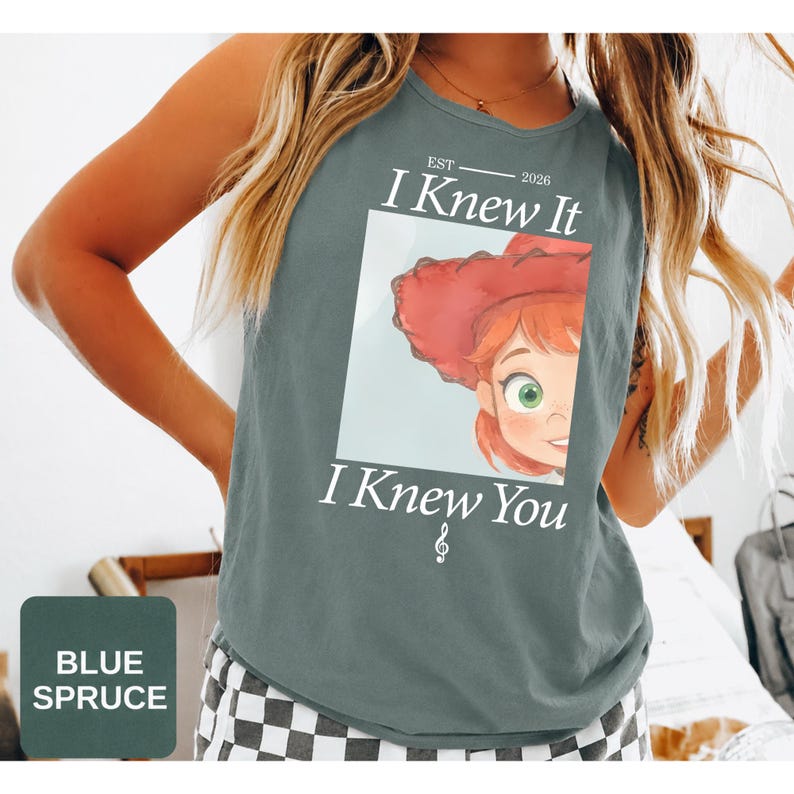 Comfort Colors TS Jessie Toy Story 5 Tank Top Tee, Retro I Knew It I Knew You Tank Top, Disneyland Toy Story Family Matching Tank Top Tee image 3