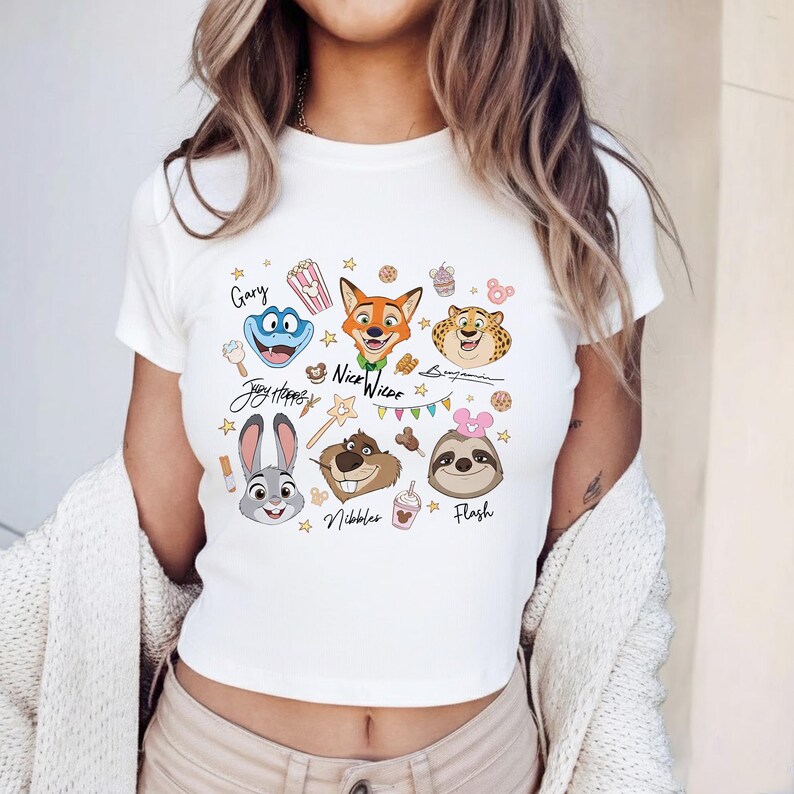Comfort Colors Disney Zootopia Characters Signature sketch Shirt, Judy Hopps Nick Wilde Zotropolis Family Matching Tee, WDW Disneyland Trip immagine 10