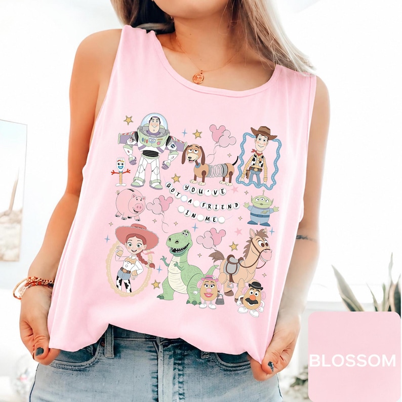 Comfort Colors Retro Toy Story 1995 Tank Top, Woody Buzz Pixar Tank Top Tee, You've Got A Friend In Me Tank, WDW Disneyland Trip Tank 2026 image 5