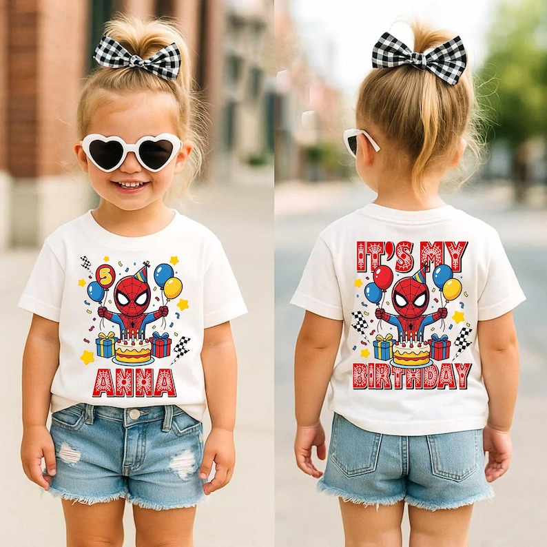 Camiseta vintage personalizada de Spiderman para cumpleaños de niño, camiseta de Disney Marvel Avengers, camiseta de Spiderman de Marvel, viaje de cumpleaños de Disney 2026, camiseta de Spiderman imagen 7
