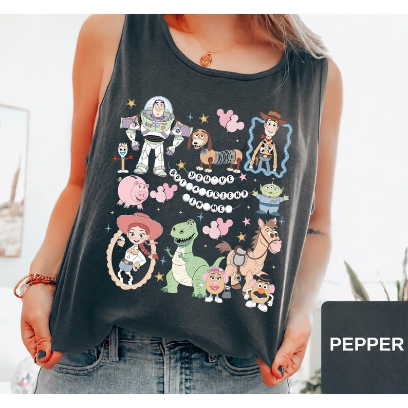 Comfort Colors Retro Toy Story 1995 Tank Top, Woody Buzz Pixar Tank Top Tee, You've Got A Friend In Me Tank, WDW Disneyland Trip Tank 2026 image 10
