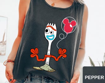 Forky & Karen Beverly Comfort Colors® Débardeur ballon Mickey pour couple, T-shirt enfant Pixar Toy Story 5, Toy Story Land, Disney Fest, T-shirt pour couple WDW