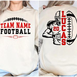 Custom Football Png, Football Team Png, Retro Sports, Game Day Shirt, Football Mom, Gift For Player, Personalized Text and Number
