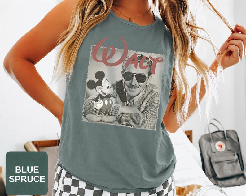 Débardeur Walt Disney vintage Comfort Colors, T-shirt débardeur Disney, Débardeur Disneyland, Débardeur Magic Kingdom, L'endroit le plus heureux de la planète, Cadeaux Disney image 3