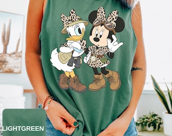 Retro Comfort Colors Minnie Daisy Safari Leopard Tank Top, Animal Kingdom Besties Tank Top, Lets Get Wild Tank Top, Animal Kingdom Tank