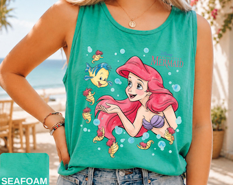 Couleurs confort La petite sirène Ariel Princess et affiche bulle plie T-shirt débardeur Disney, débardeur princesse Ariel, débardeur voyage fille