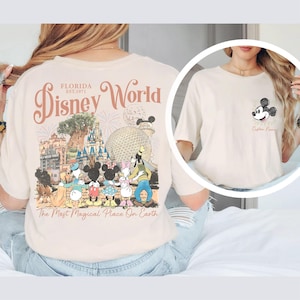 Custom Retro Walt Disney World 2 Sides Shirt, Custom Name Disney 2026 Shirt, Mickey And Friends Shirt, Personalized Disney Matching Tee image 1