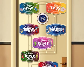 Personalized Disney Cruise Door Magnet, Custom Stateroom Sign, Family Vacation Decor, Magic Dream Fantasy Wish Treasure Wonder Destiny Trip