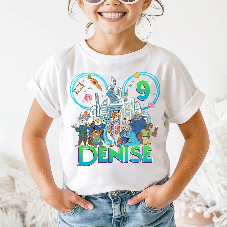 Personalize Name Disney Zootopia Characters Shirt, Judy Hopps Nick Wilde Zotropolis Family Matching Tee,WDW Disneyland Family Matching Shirt image 5