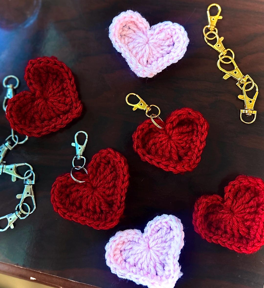 Handmade Crochet Heart Keychain - Valentine's Day Gift - Etsy
