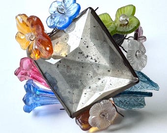 Vintage Venetian/Italian Mirror and Glass Curtain Tie Backs-Pair