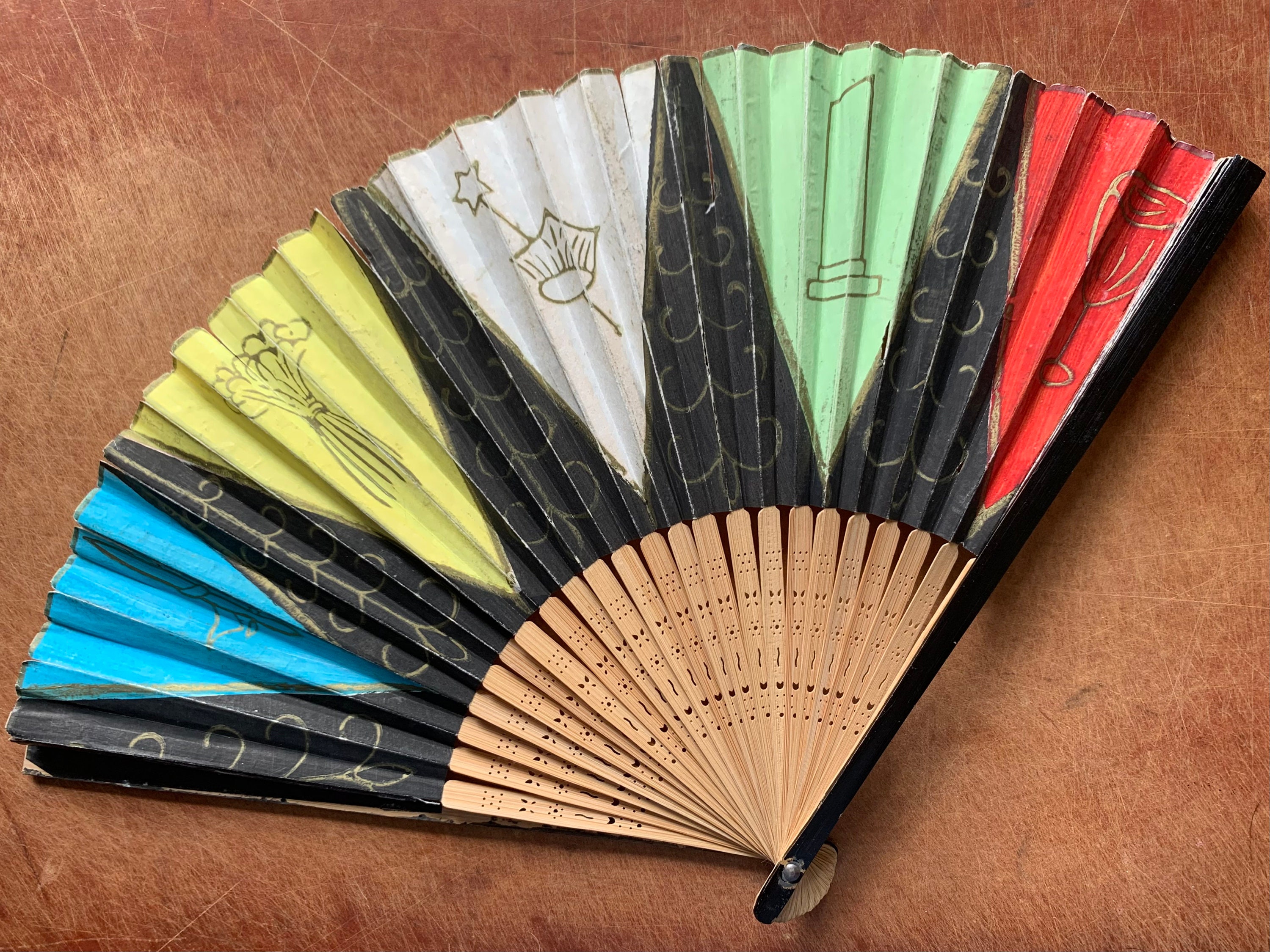 Vintage Japanese Paper Fan - Etsy