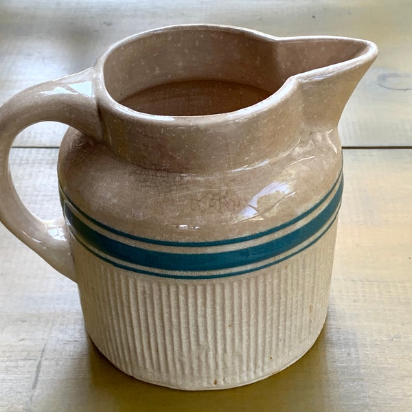 Old Hull Stoneware Pitcher Farmhouse Decor