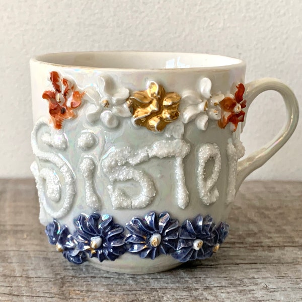 Vintage Luster Ware "Sister" Mug-German